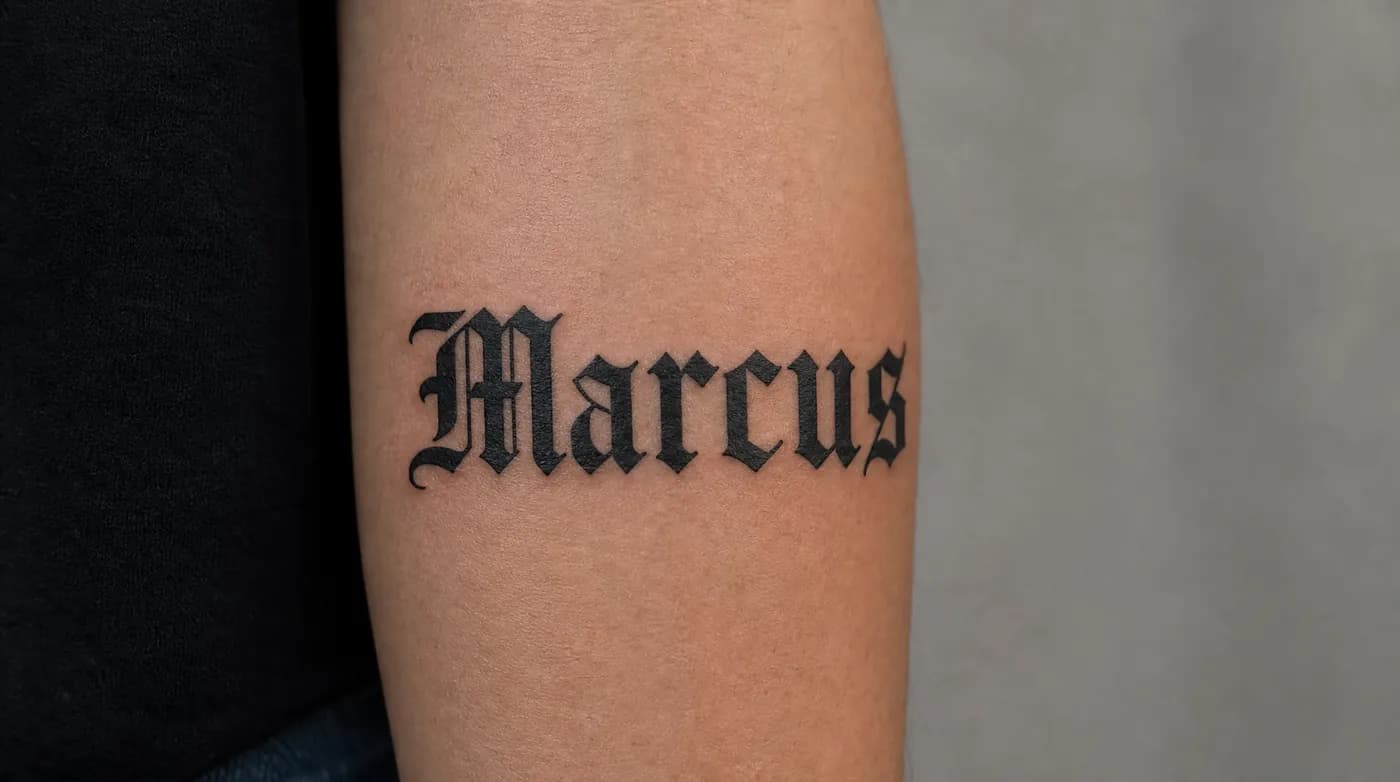 Example tattoo design generated with the Name Tattoo Generator