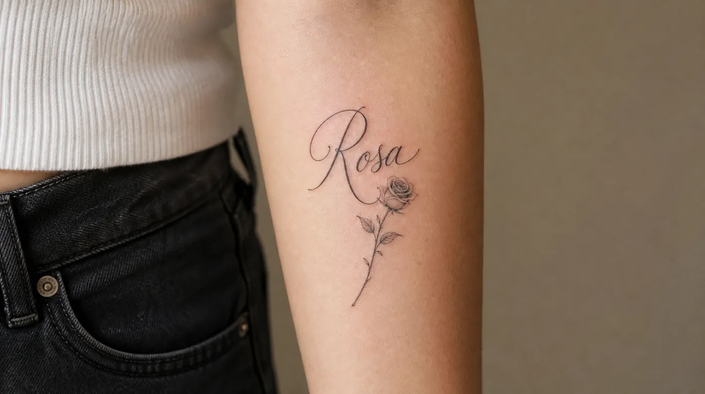 Example tattoo design generated with the Name Tattoo Generator